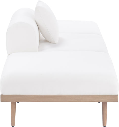 Mira 106.5" Cream Resilient Water Resistant Fabric Upholstered Outdoor Patio Sofa, 3-Piece (Style 3)
