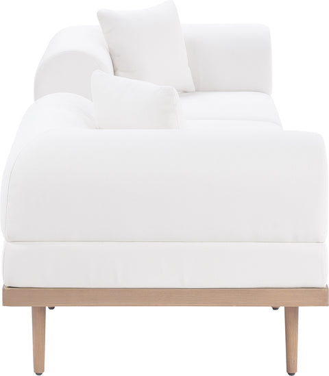 Mira 106.5" Cream Resilient Water Resistant Fabric Upholstered Outdoor Patio Sofa, 3-Piece (Style 5)