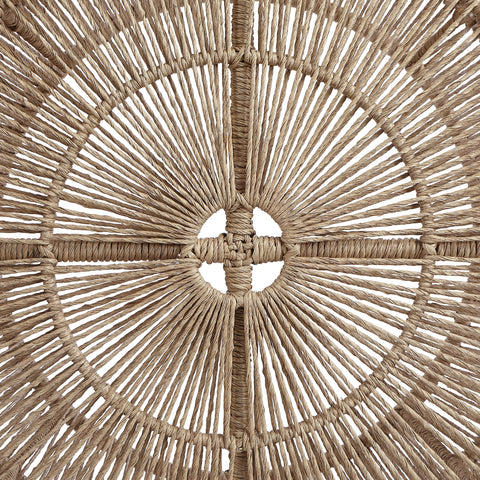 Hadley Natural | Natural Tempered Glass Top And Wicker Outdoor Patio Coffee Table, 1 Piece