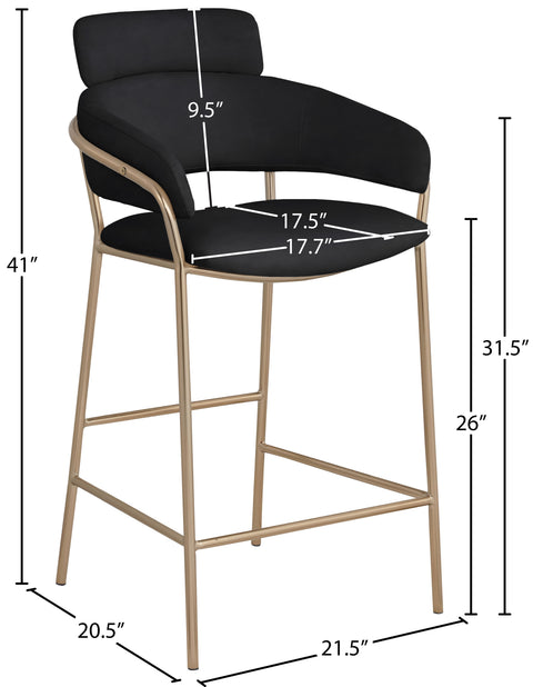 Limitless Black Velvet Counter Stool C