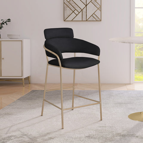 Limitless Black Velvet Counter Stool C