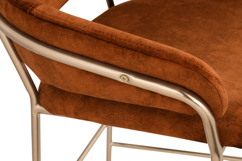 Limitless Cognac Velvet Counter Stool C