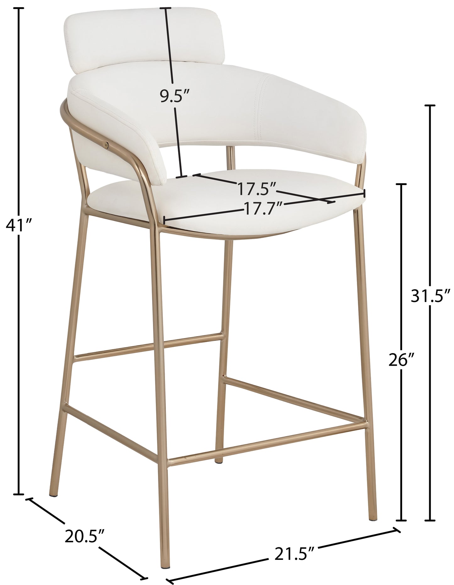 limitless cream faux leather counter stool c
