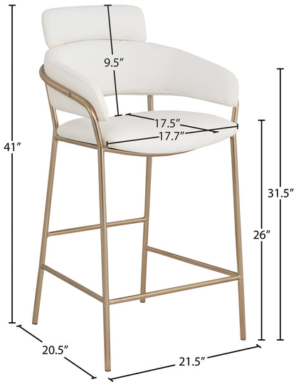 Limitless Cream Faux Leather Counter Stool C