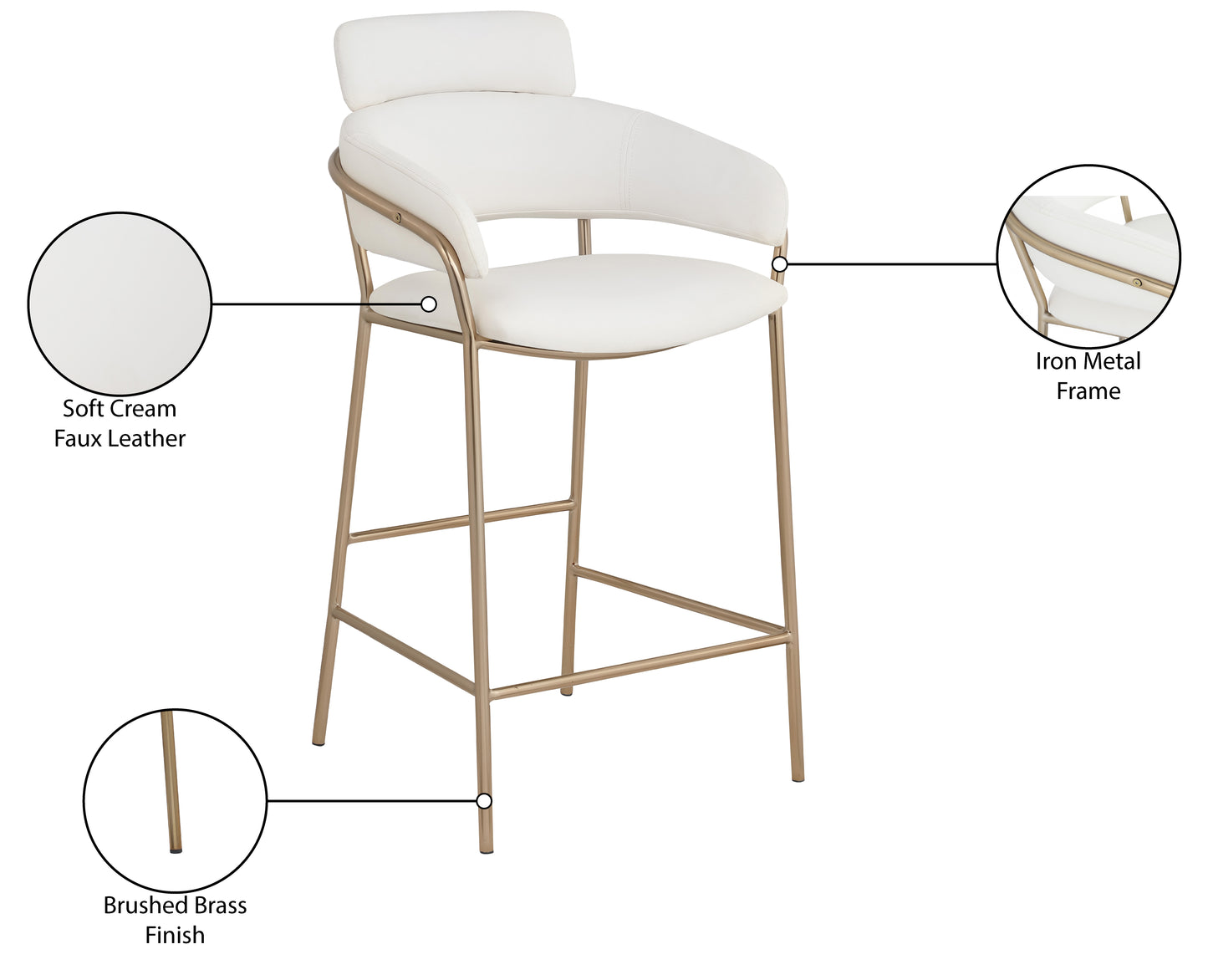 limitless cream faux leather counter stool c