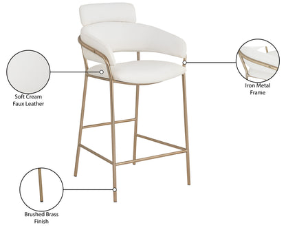 Limitless Cream Faux Leather Counter Stool C