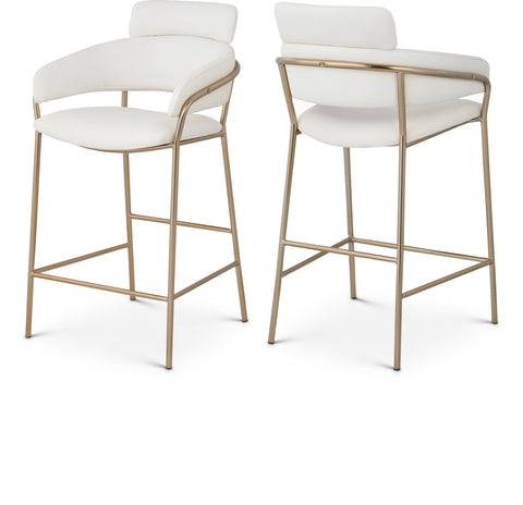 Urban Cream Velvet Upholstered Counter Stool, 1 Piece
