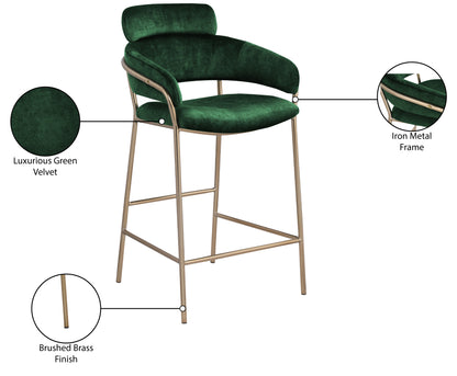Limitless Green Velvet Counter Stool C