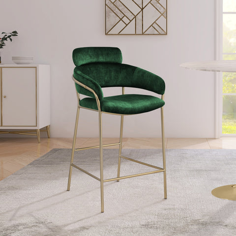 Limitless Green Velvet Counter Stool C