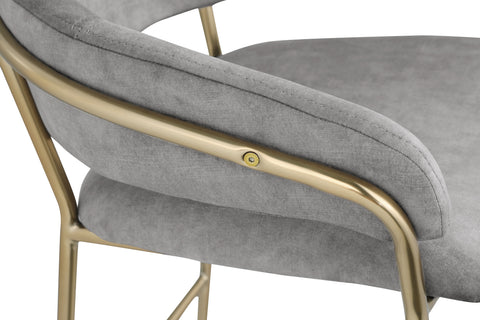 Limitless Grey Velvet Counter Stool C