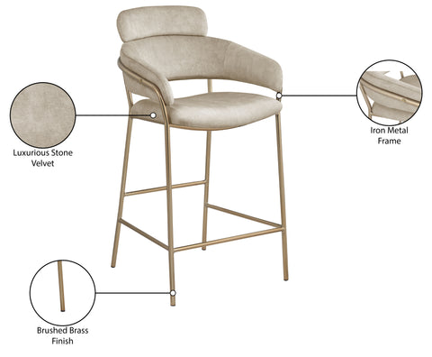 Limitless Stone Velvet Counter Stool C