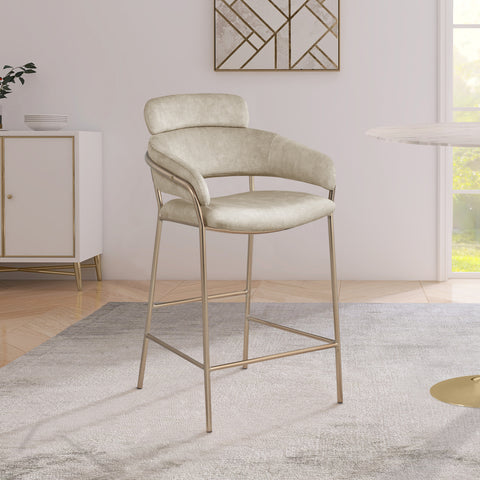 Limitless Stone Velvet Counter Stool C