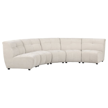 Ashlyn 5-piece Upholstered Modular Sectional Sofa IvoryIvory