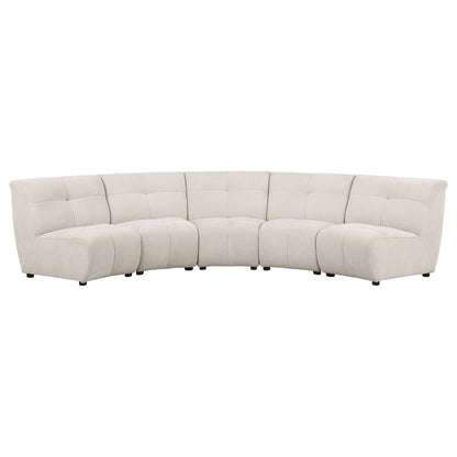 Ashlyn 5-piece Upholstered Modular Sectional Sofa IvoryIvory