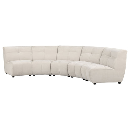 Ashlyn 5-piece Upholstered Modular Sectional Sofa IvoryIvory