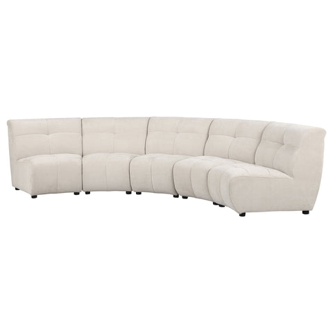 Ashlyn 5-piece Upholstered Modular Sectional Sofa IvoryIvory