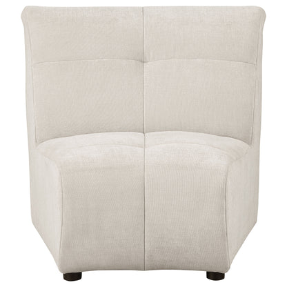 7.5" Upholstered Curved Armless Chair Ivory