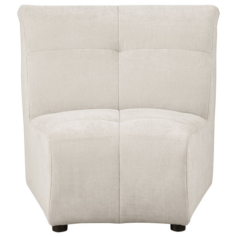Ashlyn Upholstered Curved Armless Chair IvoryIvory