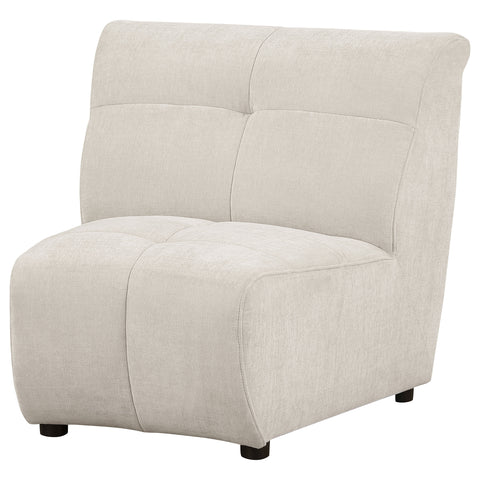 Ashlyn Upholstered Curved Armless Chair IvoryIvory