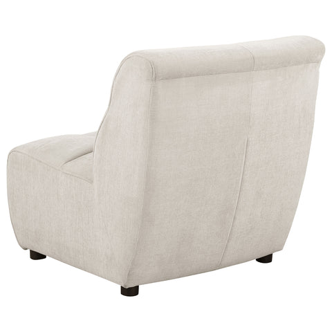 Ashlyn Upholstered Curved Armless Chair IvoryIvory
