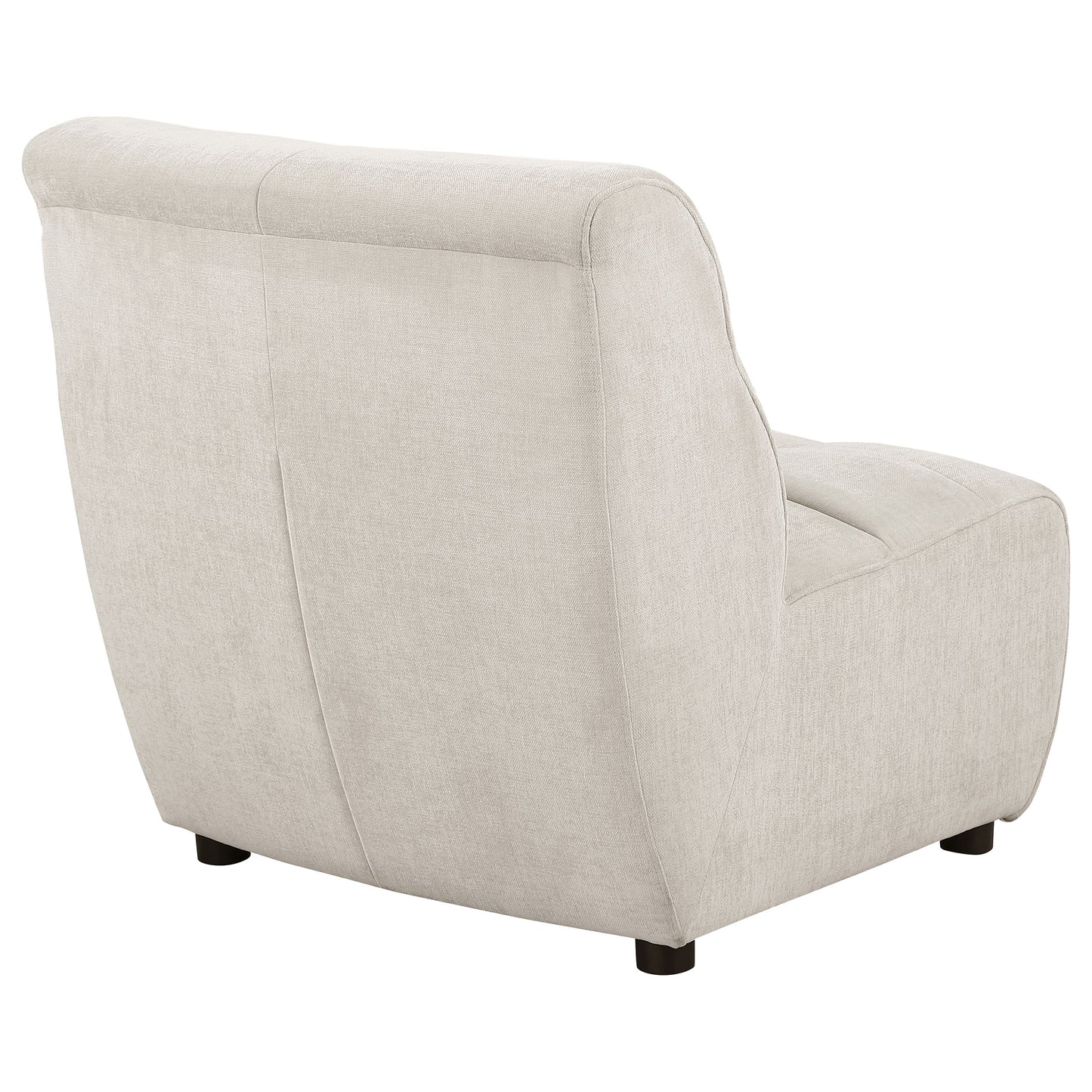 7.5" upholstered curved armless chair ivory