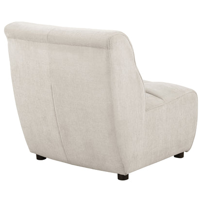 7.5" Upholstered Curved Armless Chair Ivory