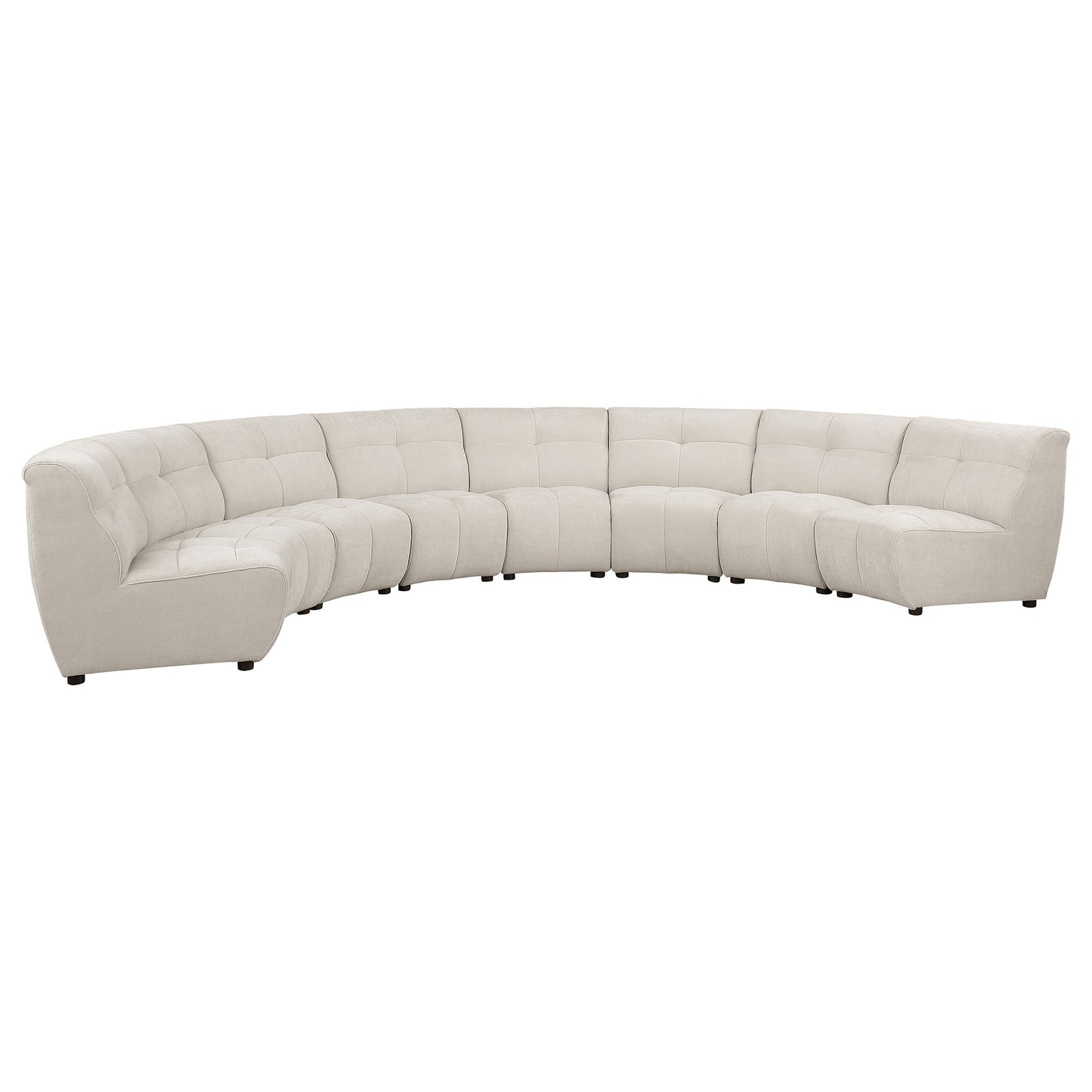 7.5" 8-piece upholstered modular sectional sofa ivory