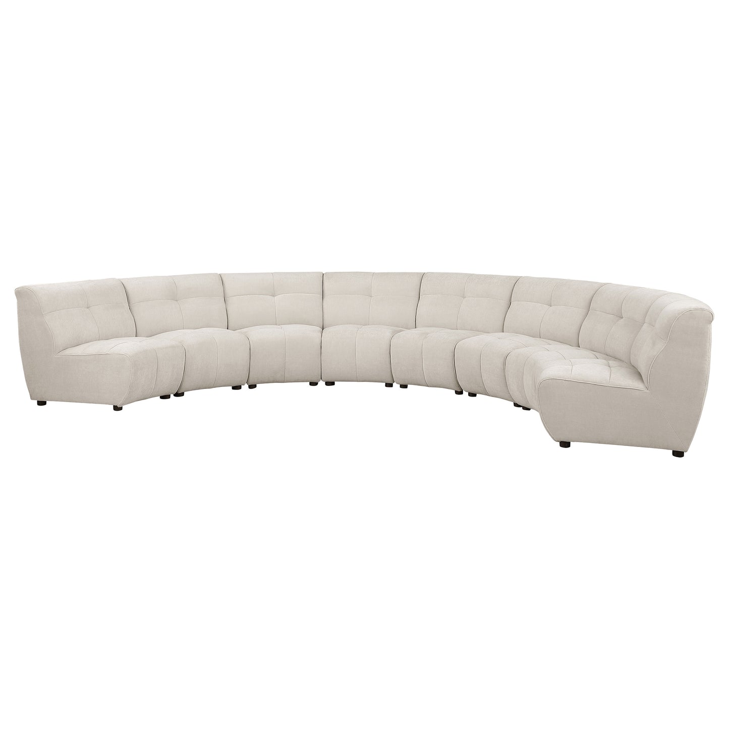 7.5" 8-piece upholstered modular sectional sofa ivory