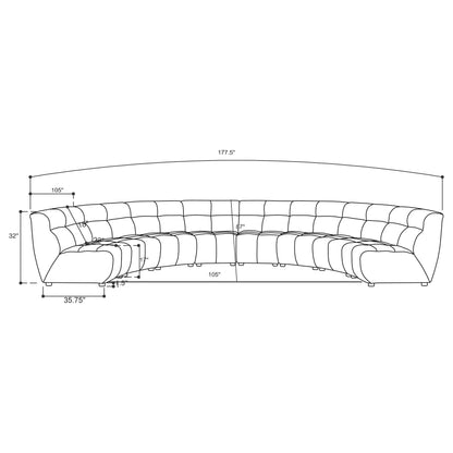 7.5" 8-piece Upholstered Modular Sectional Sofa Ivory