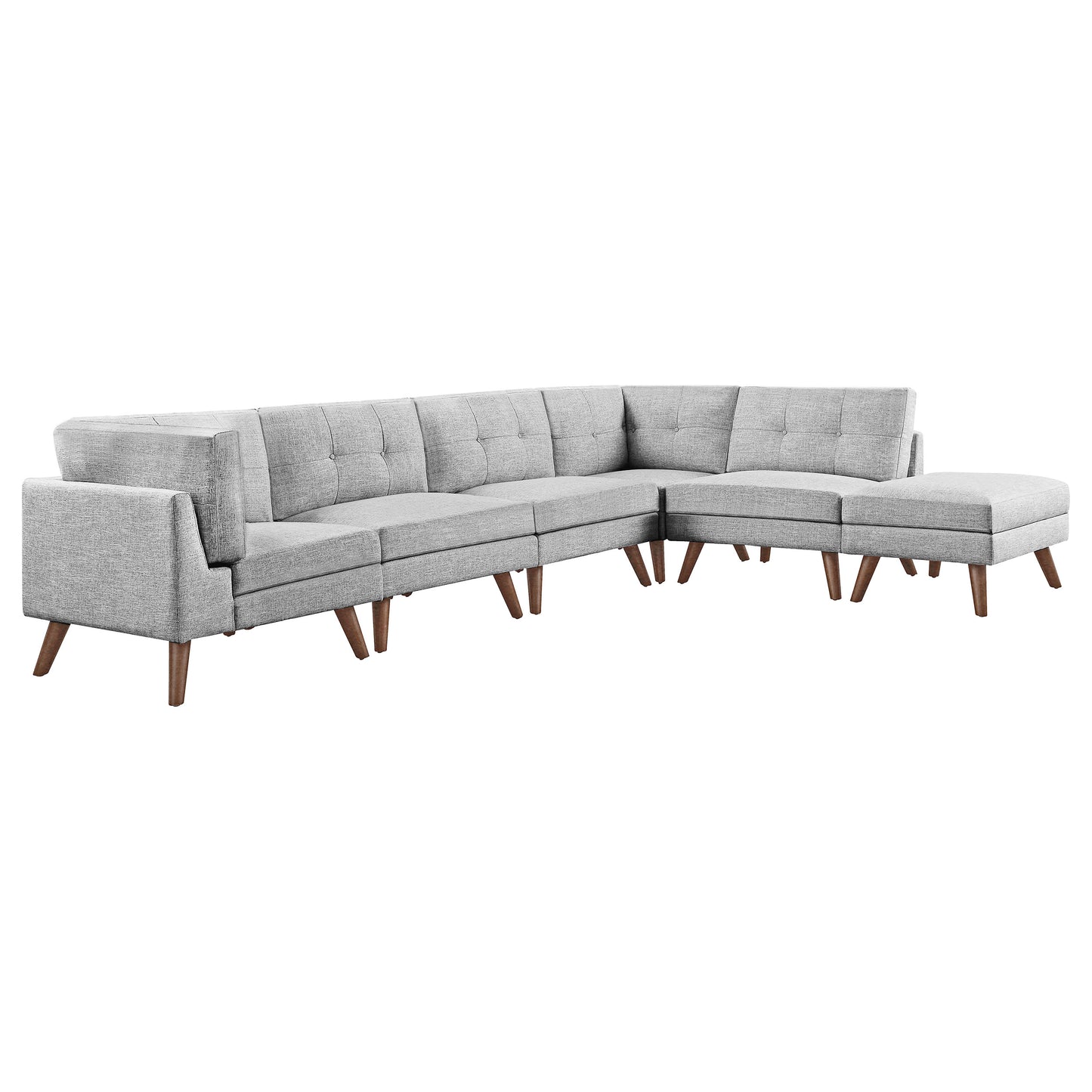 camden 6-piece upholstered modular sectional sofa grey