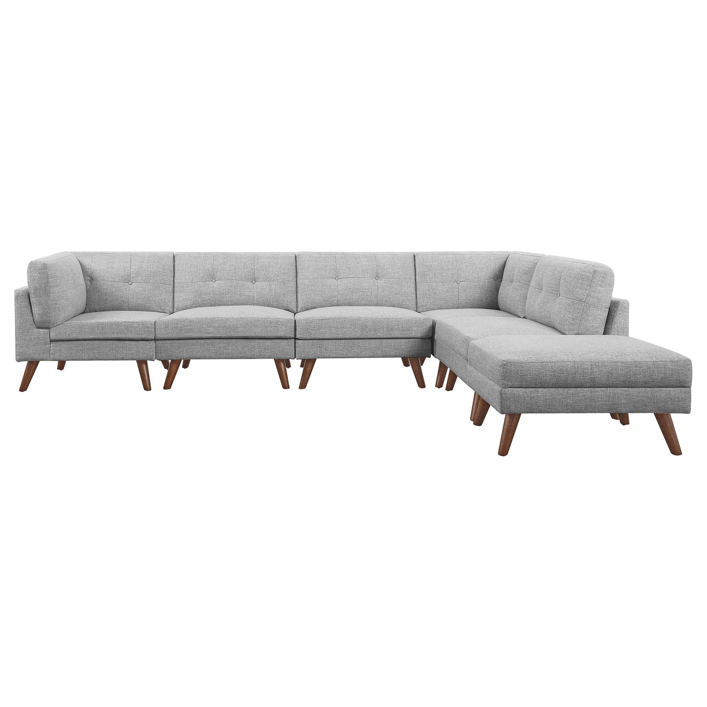 camden 6-piece upholstered modular sectional sofa grey