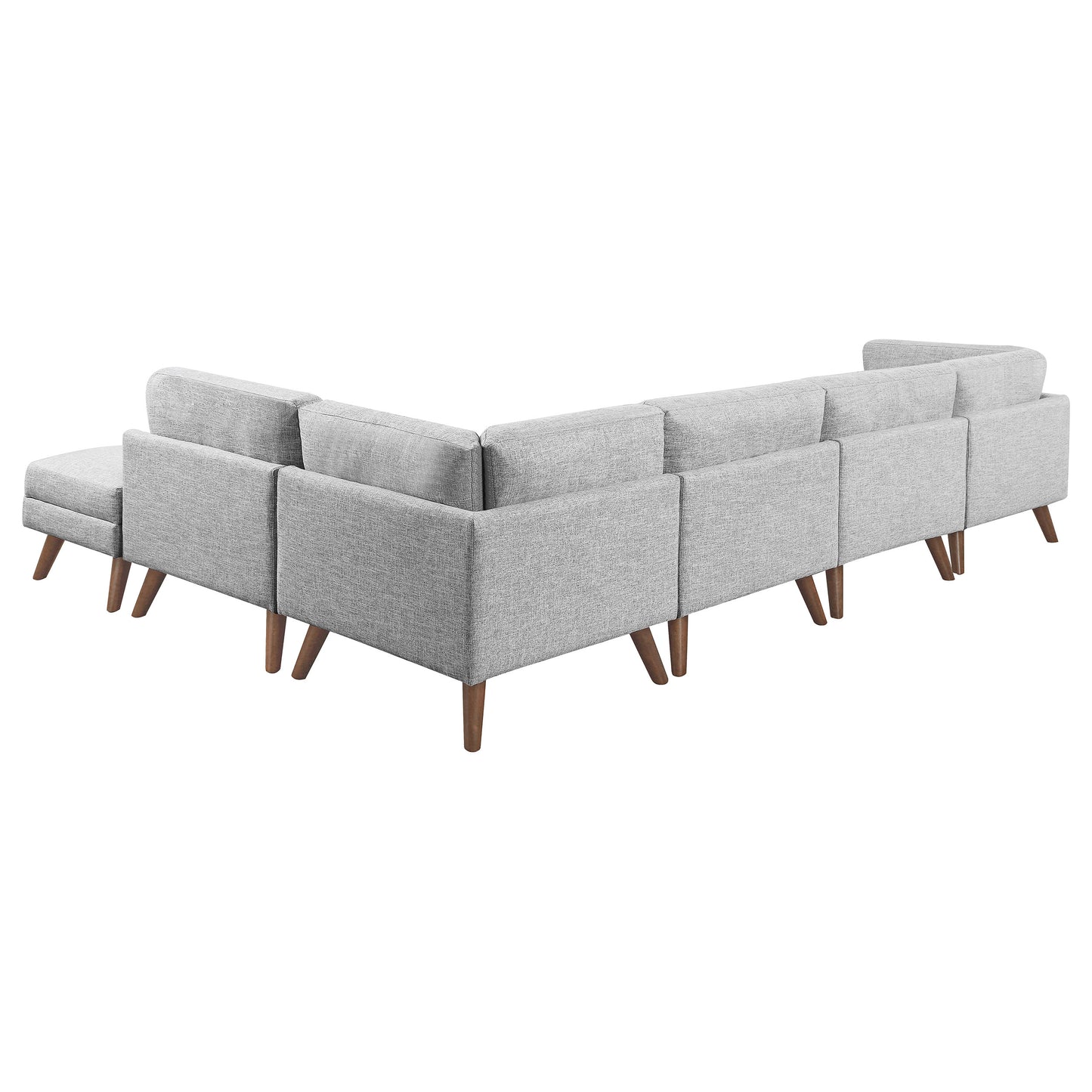 camden 6-piece upholstered modular sectional sofa grey