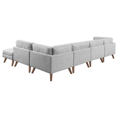 Camden 6-piece Upholstered Modular Sectional Sofa Grey