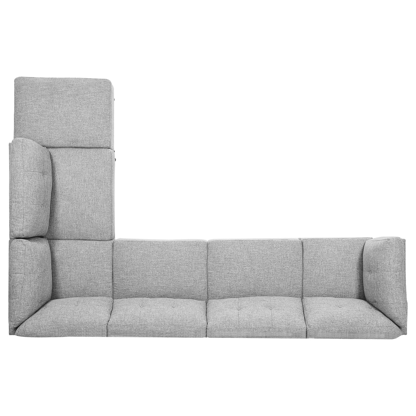 camden 6-piece upholstered modular sectional sofa grey