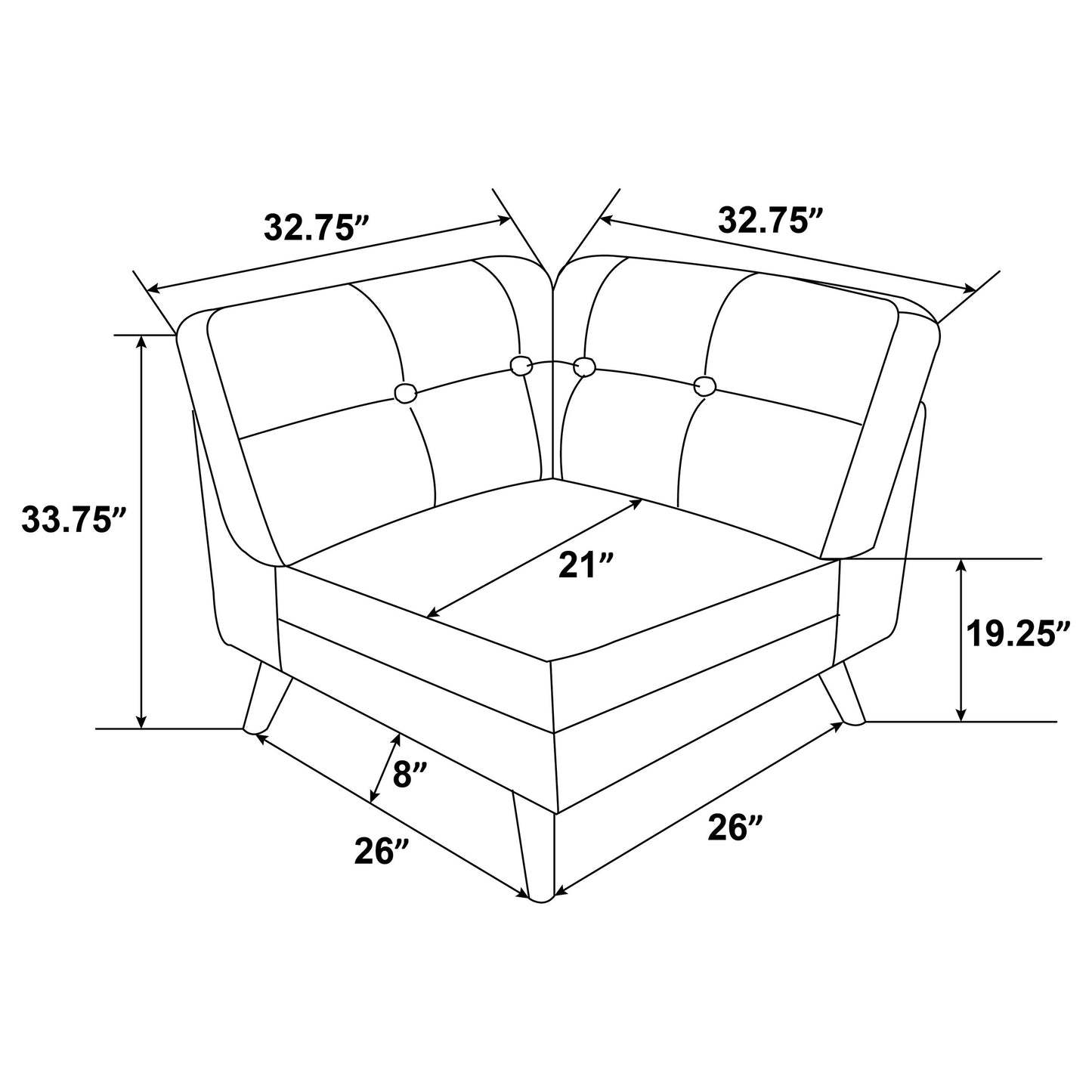 camden 6-piece upholstered modular sectional sofa grey