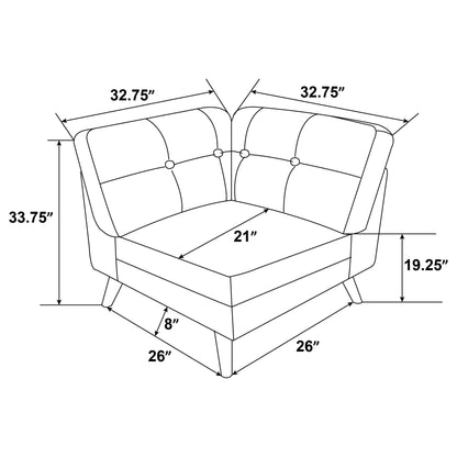 Camden 6-piece Upholstered Modular Sectional Sofa Grey