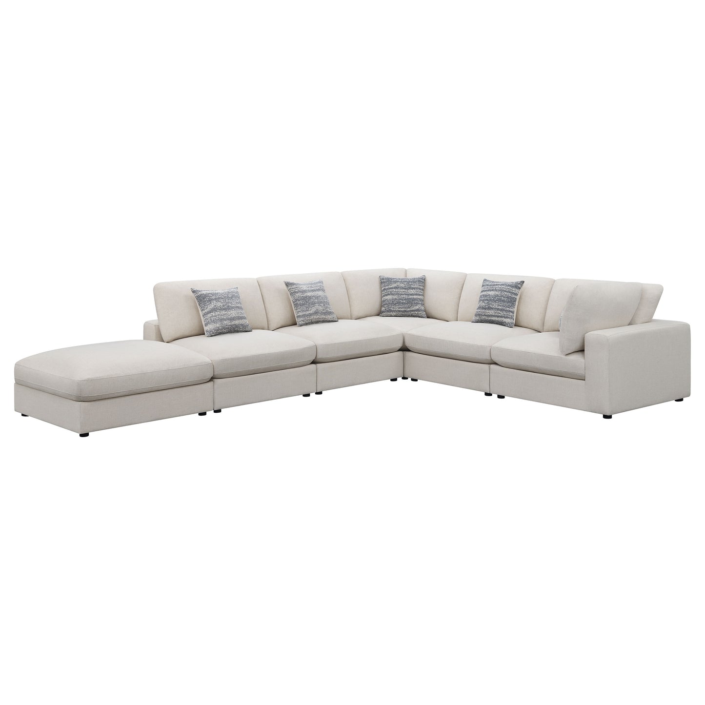 acadia 6-piece upholstered modular sectional sofa beige