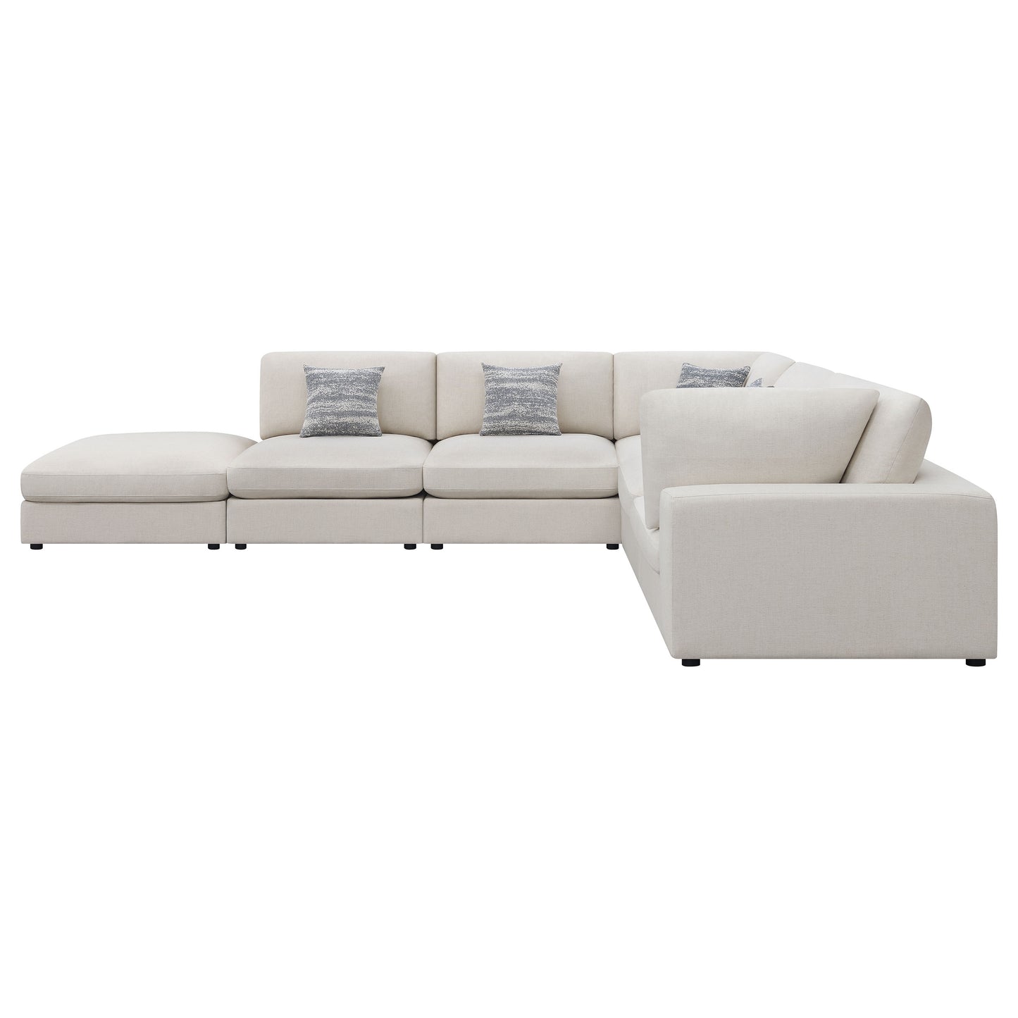 acadia 6-piece upholstered modular sectional sofa beige