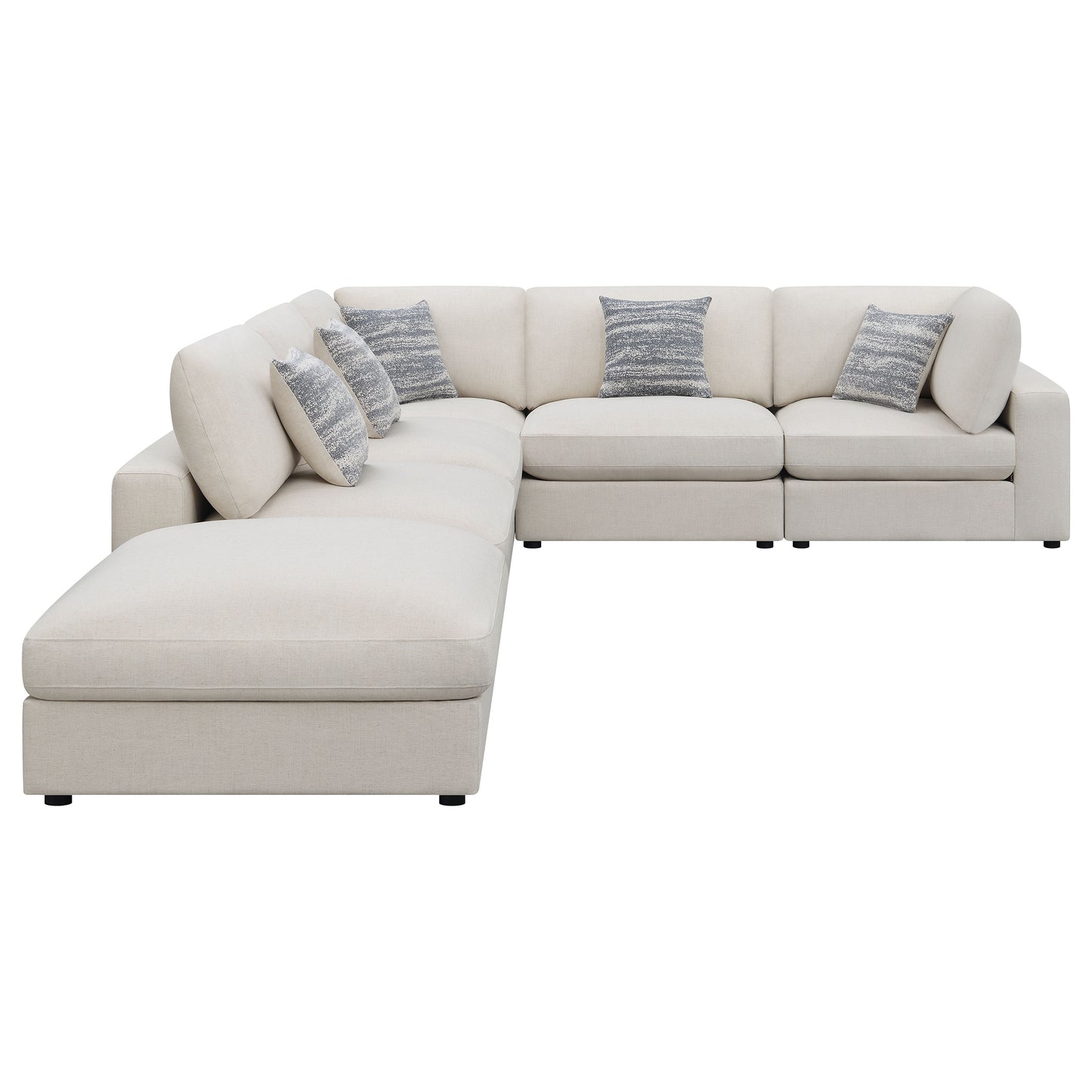 acadia 6-piece upholstered modular sectional sofa beige