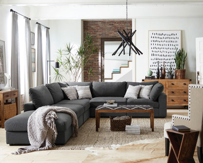 Acadia 6-piece Upholstered Modular Sectional Sofa Charcoal