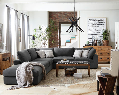 Imez 6-piece Upholstered Modular Sectional Sofa CharcoalCharcoal