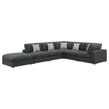 Acadia 6-piece Upholstered Modular Sectional Sofa Charcoal