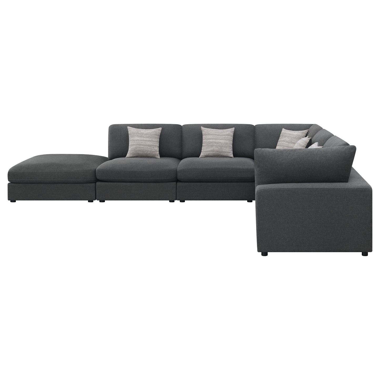 acadia 6-piece upholstered modular sectional sofa charcoal