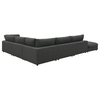 Acadia 6-piece Upholstered Modular Sectional Sofa Charcoal