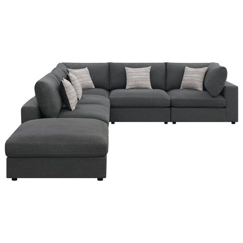 Imez 6-piece Upholstered Modular Sectional Sofa CharcoalCharcoal