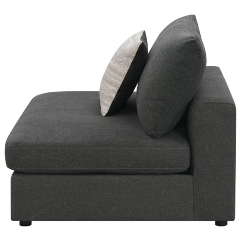 Imez Upholstered Armless Chair CharcoalCharcoal