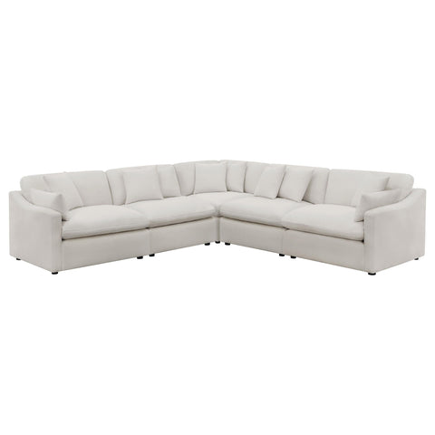 Destino 5-piece Upholstered Modular Sectional Sofa Ivory