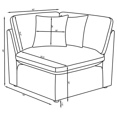Destino 5-piece Upholstered Modular Sectional Sofa Ivory