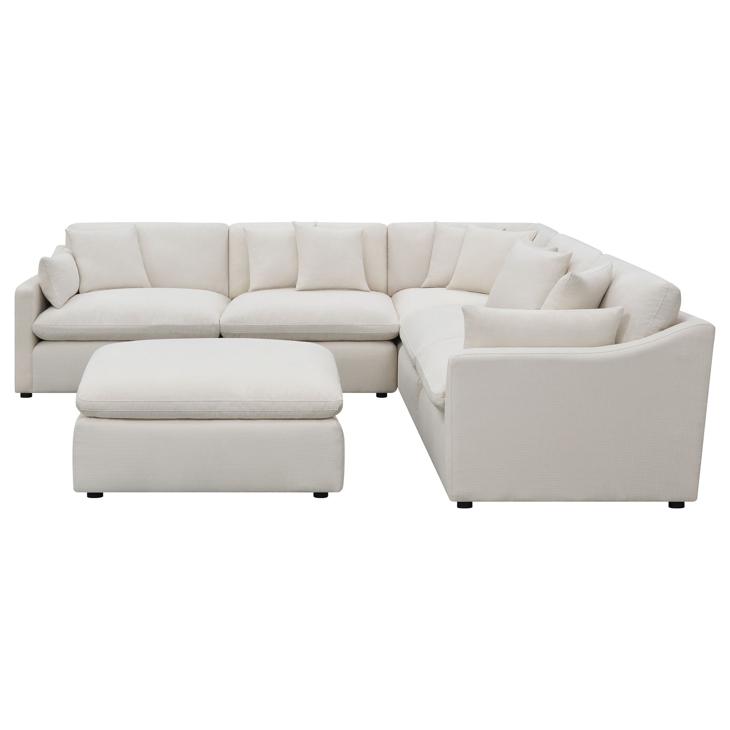 shawna 6-piece upholstered modular sectional sofa ivory