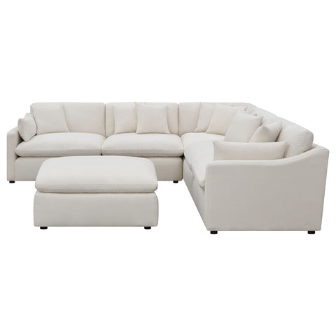 Georgina 6-piece Upholstered Modular Sectional Sofa IvoryIvory